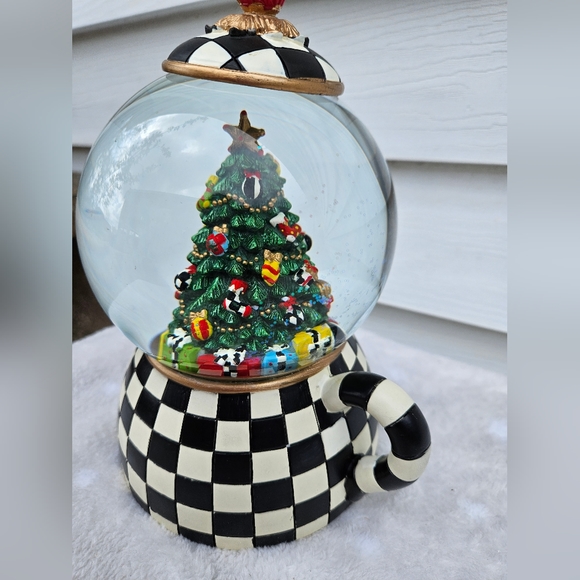 Mackenzie Childs Courtly Teapot Snow Globe Christmas Tree - Picture 3 of 9
